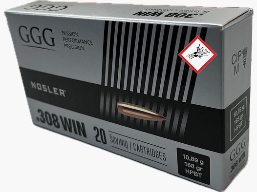 GGG Büchsenpatronen .308 Win HPBT .308 Win 168grs