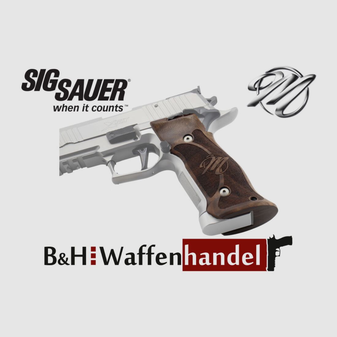 Sig Sauer Mastershop P226 X-Series PPC Griffschalen Nussbaum verlängert X-Six / X-Five / X-Short