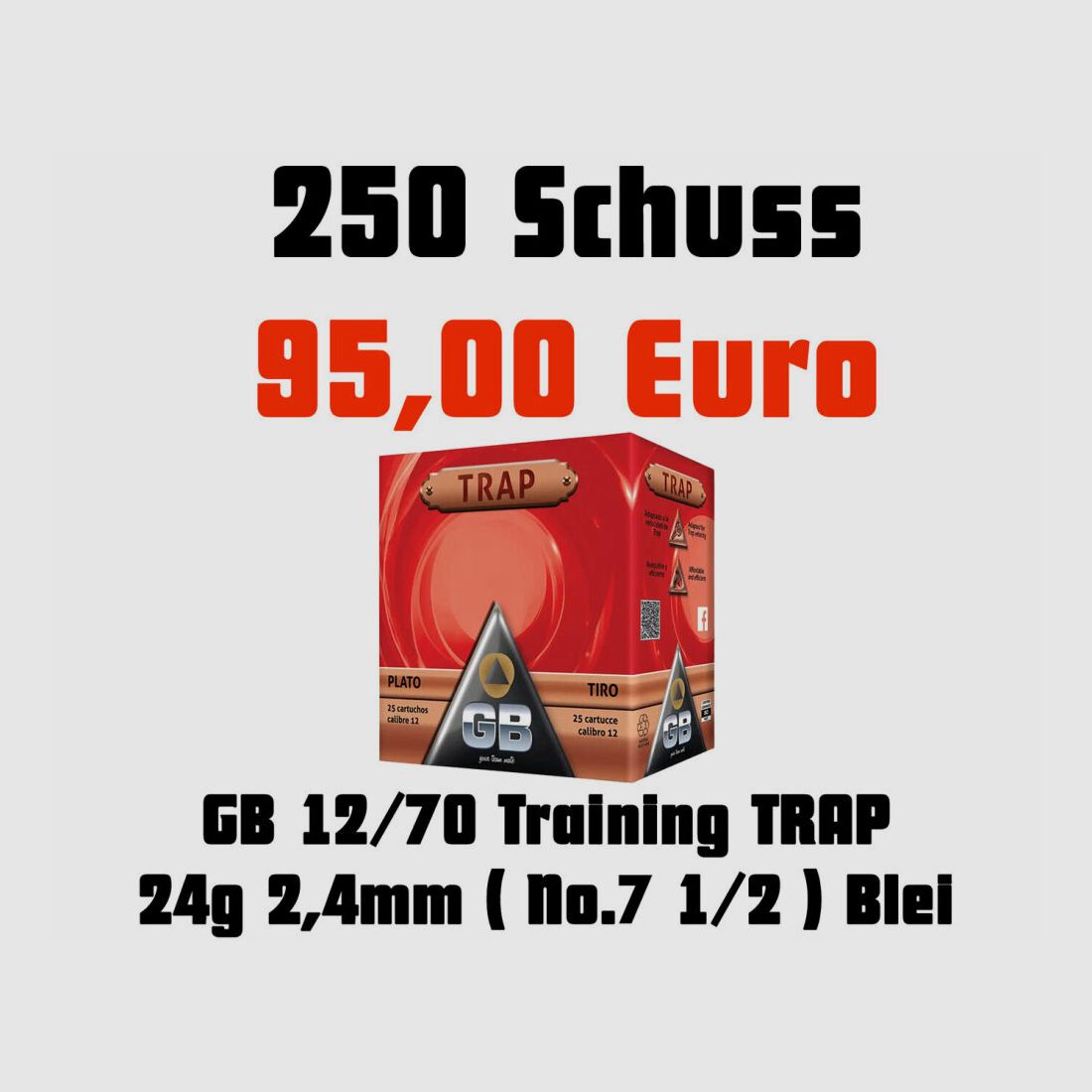 GB Training Trap 2,4 mm 24g 250-Schuss Bleischrot No.7 1/2, Bild 1 von 2