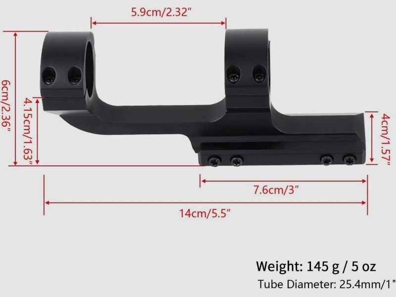 25.4 / 30 mm scope mounting for Picatinny rails
