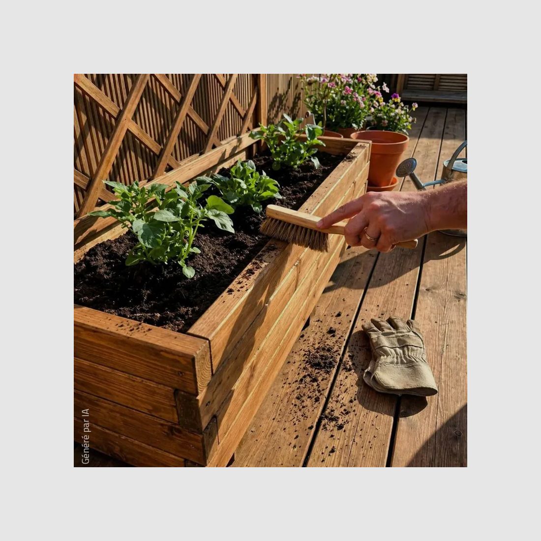 Lot de 2 Jardinières avec treillis en bois autoclave, image 8 sur 11