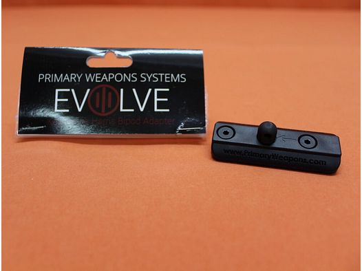 PrimaryWeaponsSystems Primary Weapons KeyMod Zweibeinadapter für Typ Harris Polymer schwarz mit Riemenöse