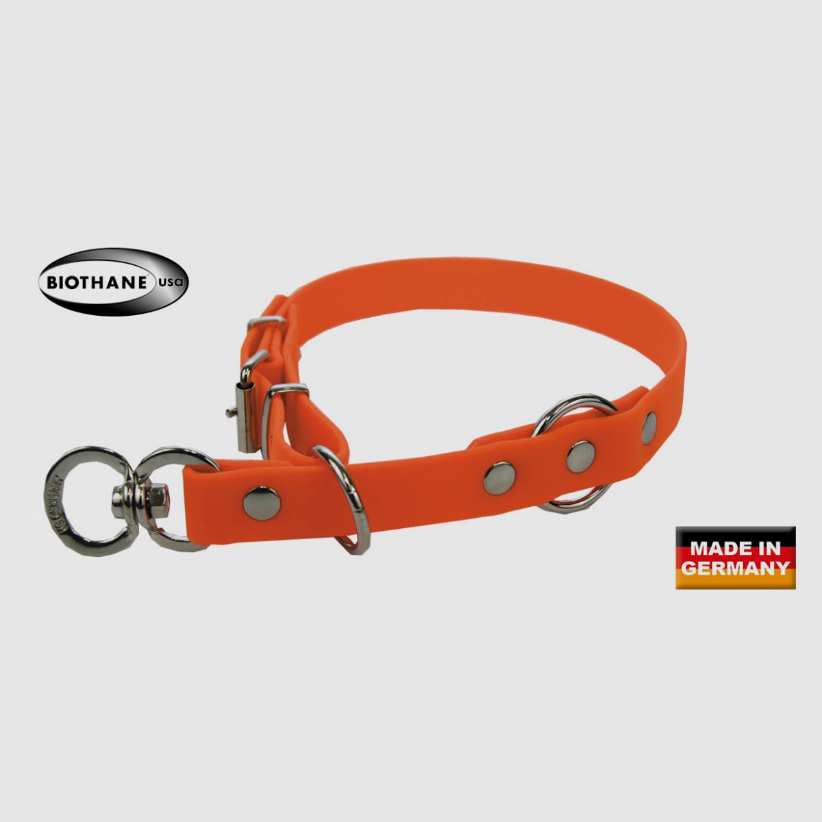 Halsband BIOTHANE w kolorze sygnalizacyjnym czerwonym