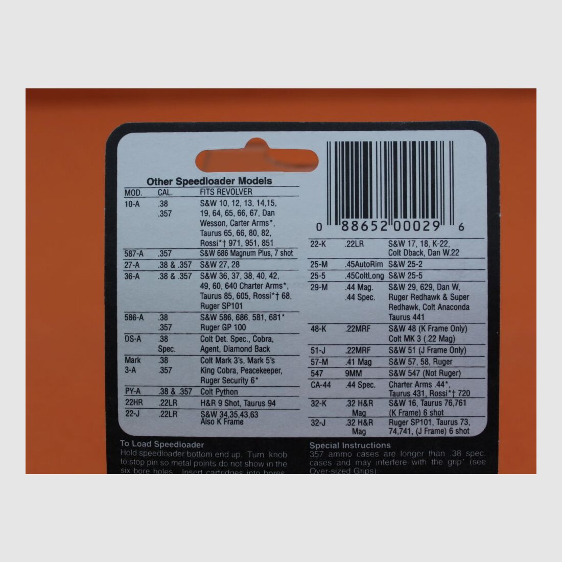 HKS Products HKS Speedloader Mod. 29-M para 6 cartuchos .44RemMag/ .44S&WSpec para N-Frame 629/ Redhawk/ Anaconda