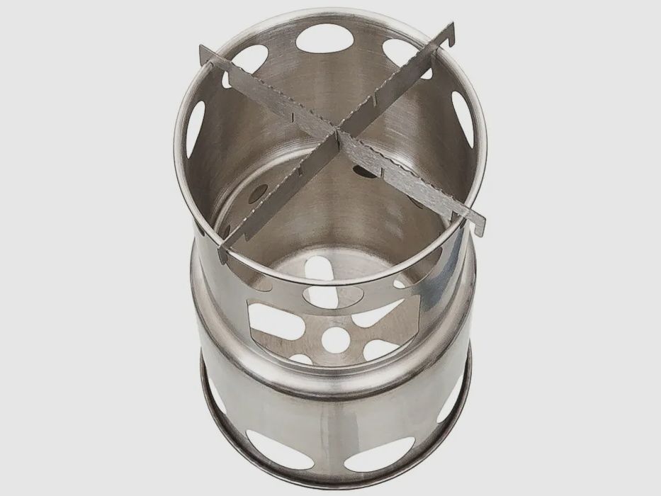 R&C Outdoor Edelstahl Reise Kochset - bestehend aus Kocher + Topf + Pfanne