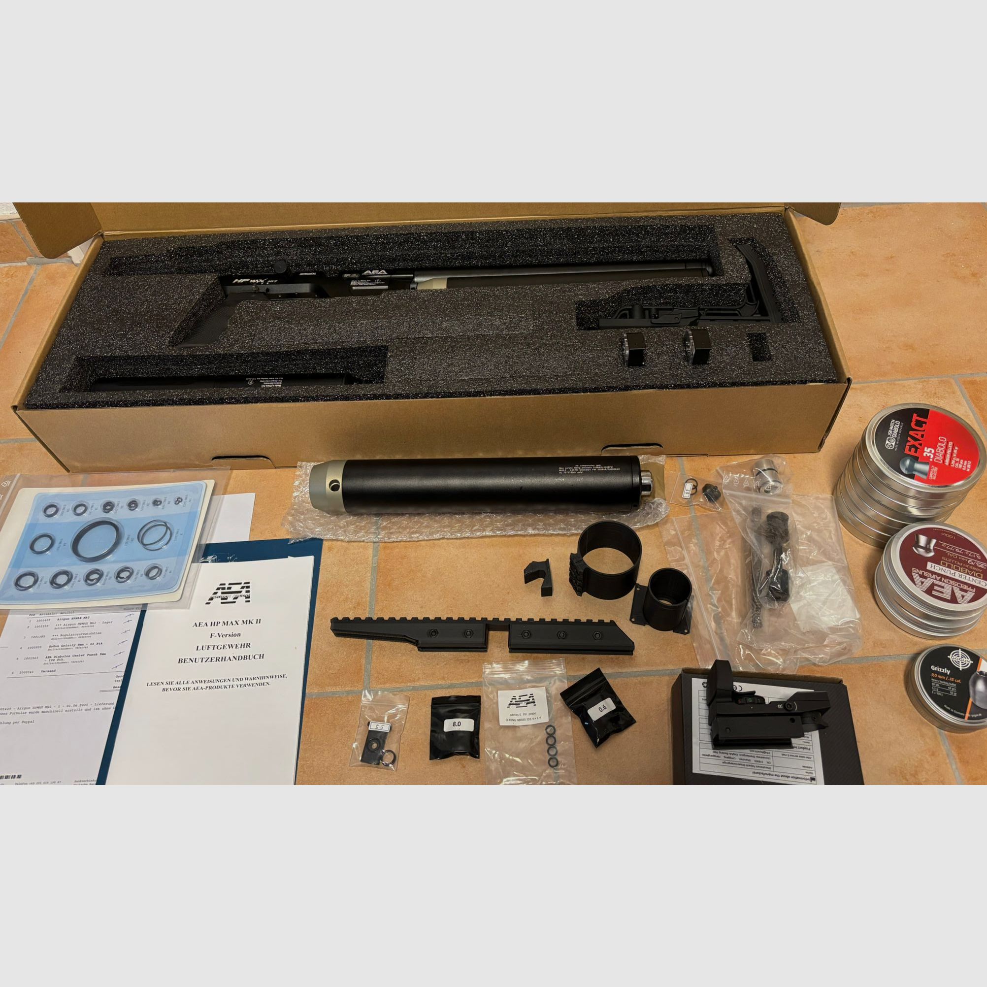 AEA HP MAX MK2 PCP air rifle – as good as new, complete package