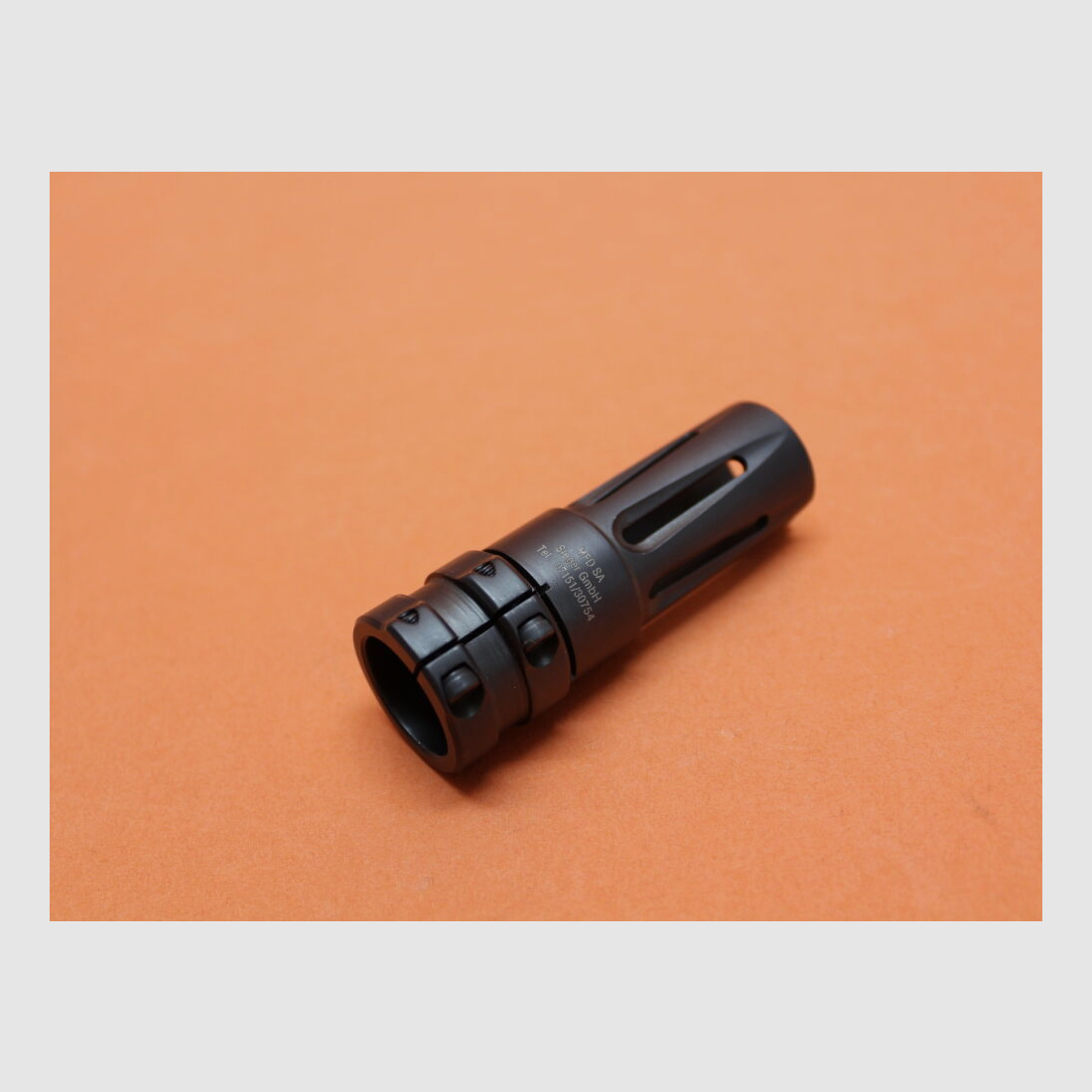 Steger Steyr Mannlicher AUG-Z: Supresor de llama Steger con sujeción de abrazadera para cañón Ø 19,8mm, acero azulado