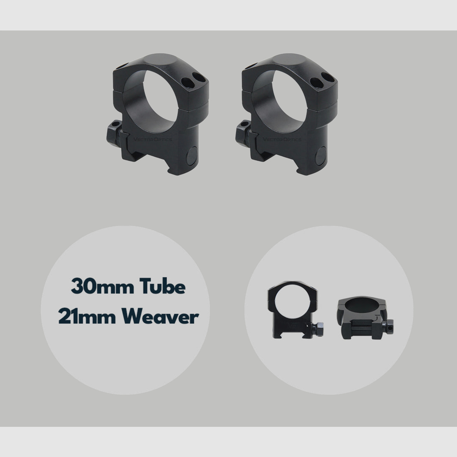 VectorOptics 30mm Picatinny Weaver Rings 1 Zoll Medium Profile
