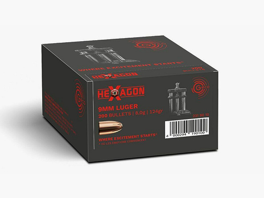 Geco Proyectiles Hexágono - 124 grs - 200 Pzas