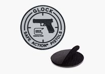 Glock Gummi-Patch "SAFE ACTION® PISTOLS" – Ø 8 cm – Klett