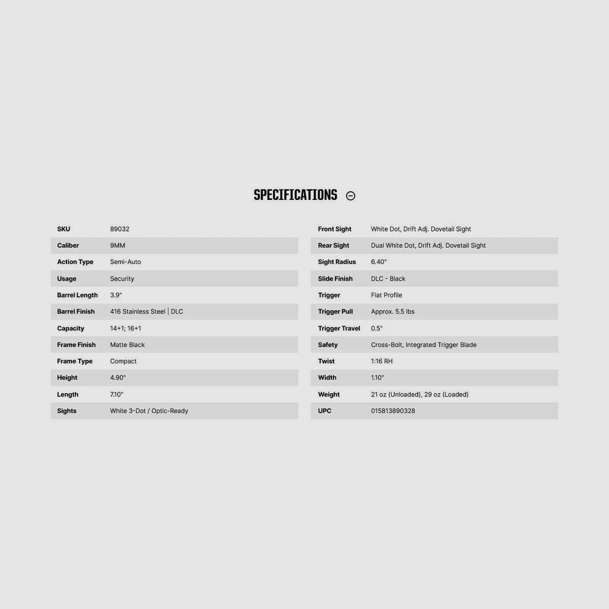 Springfield Armory Mossberg MC2c Optic-Ready 3.9" C.B Safety 9mm Luger