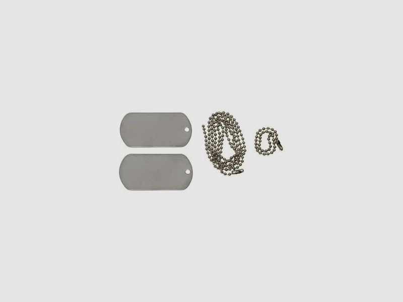 US Erkennungsmarke, Edelstahl, mit Kette