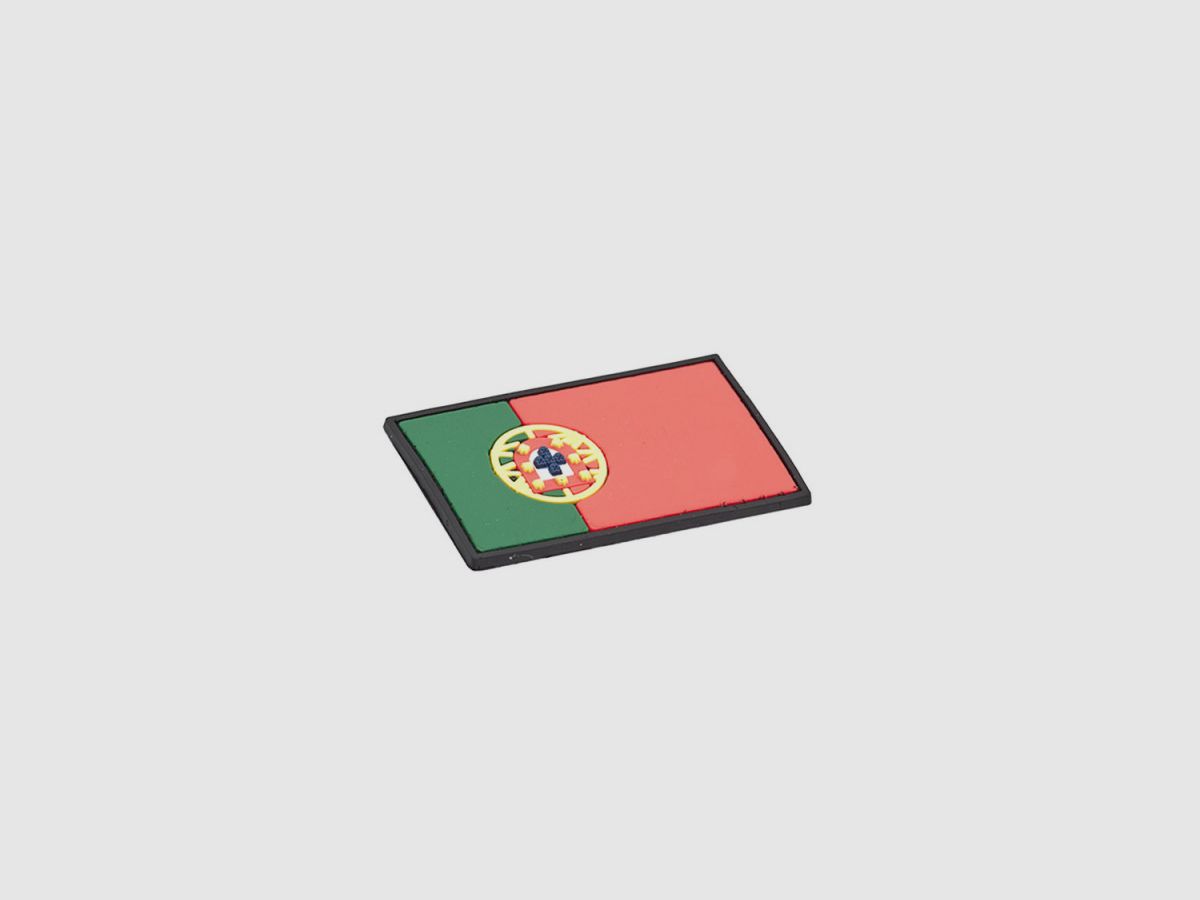 Portuguese Flag PVC Patch 3x5cm with Hook and Loop Fastener, image 3 sur 3