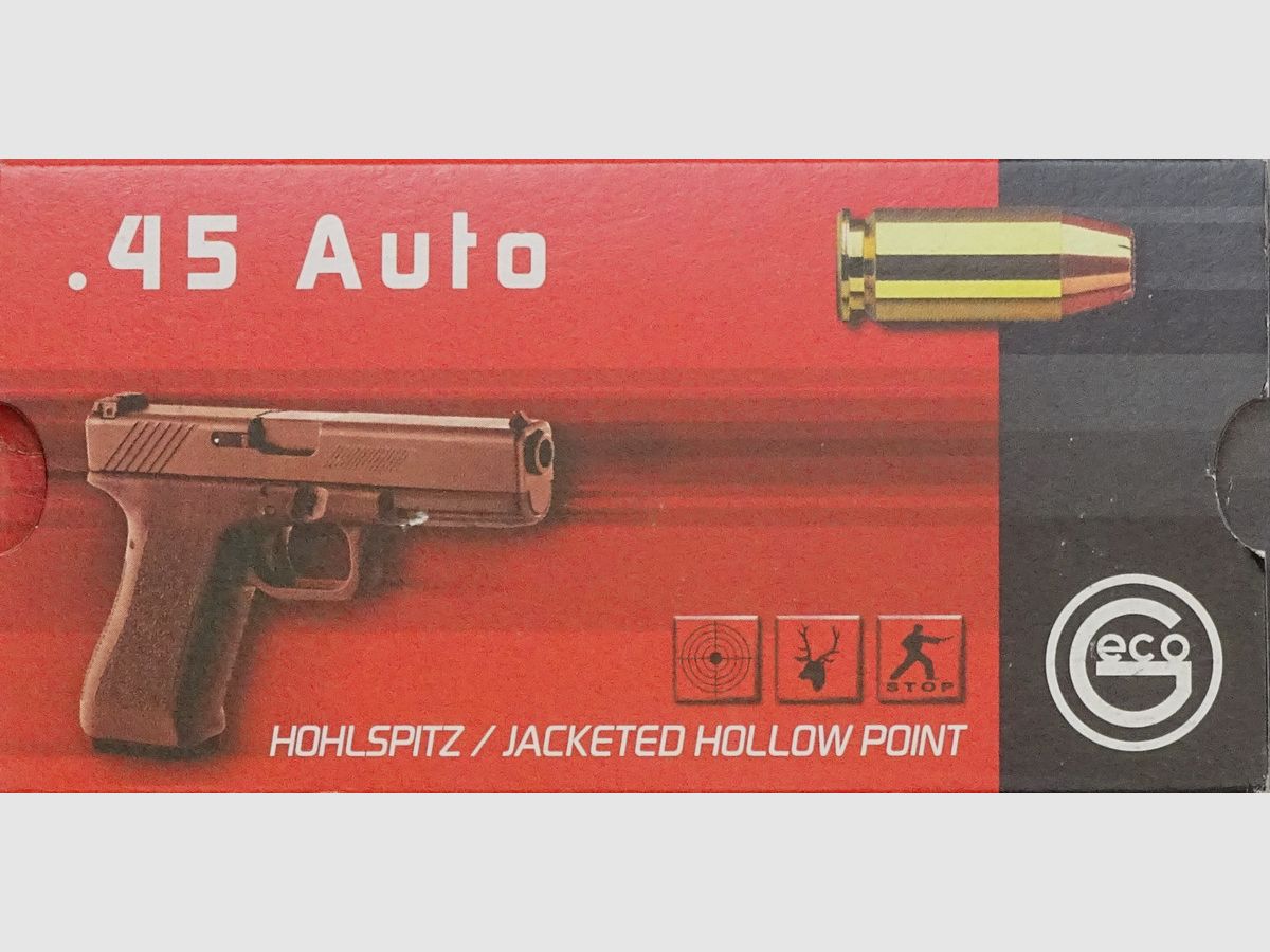 Geco .45Auto JHP 230grs - 50 colpi