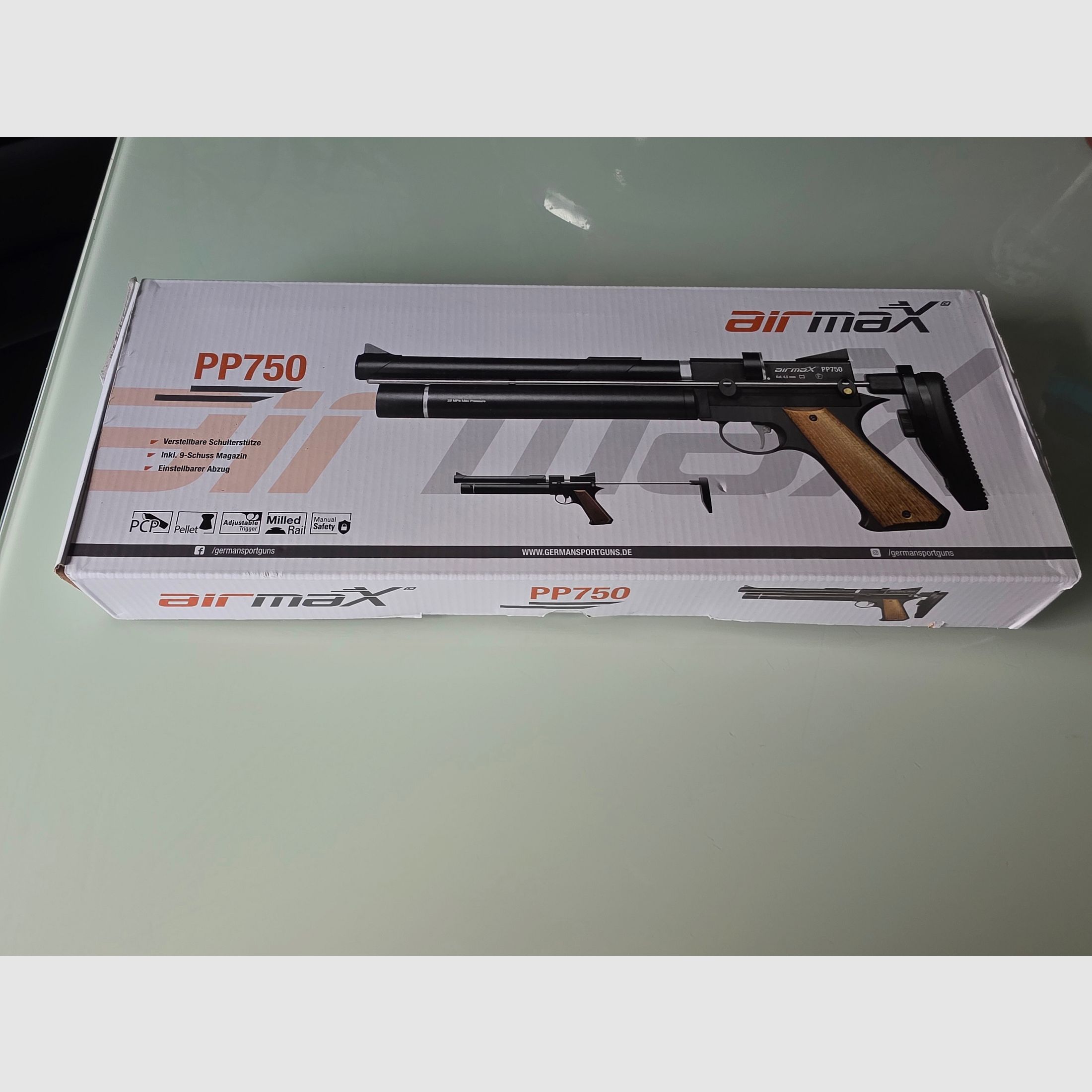 AirmaX PP750 LP Pressluftpistole Kaliber 4,5 mm Diabolo 