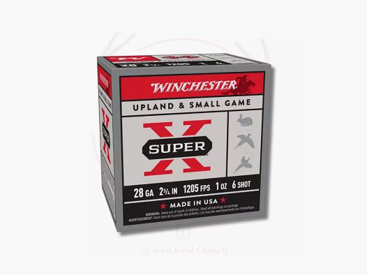 25 cartouches SUPER X Cal.28/70 Pb.7,5 WINCHESTER