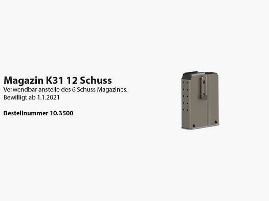 Caricatore Wyss per K31 7.5x55 (GP11) 12 cartucce