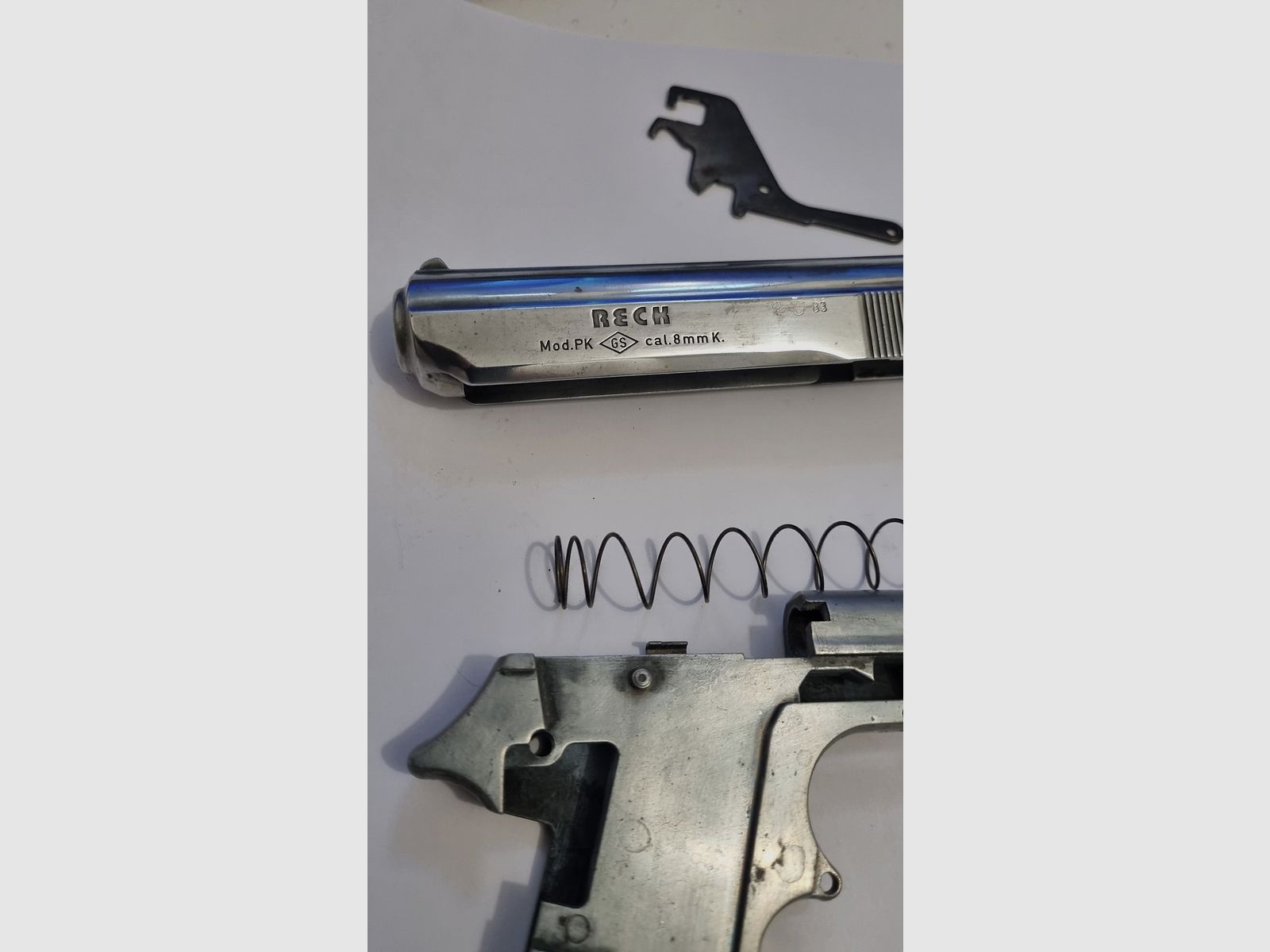 RECK Mod PK kal. 8mm K Siglé GS (schiet ook hagelmunitie) te renoveren en opnieuw te monteren ZONDER MAGAZIJN