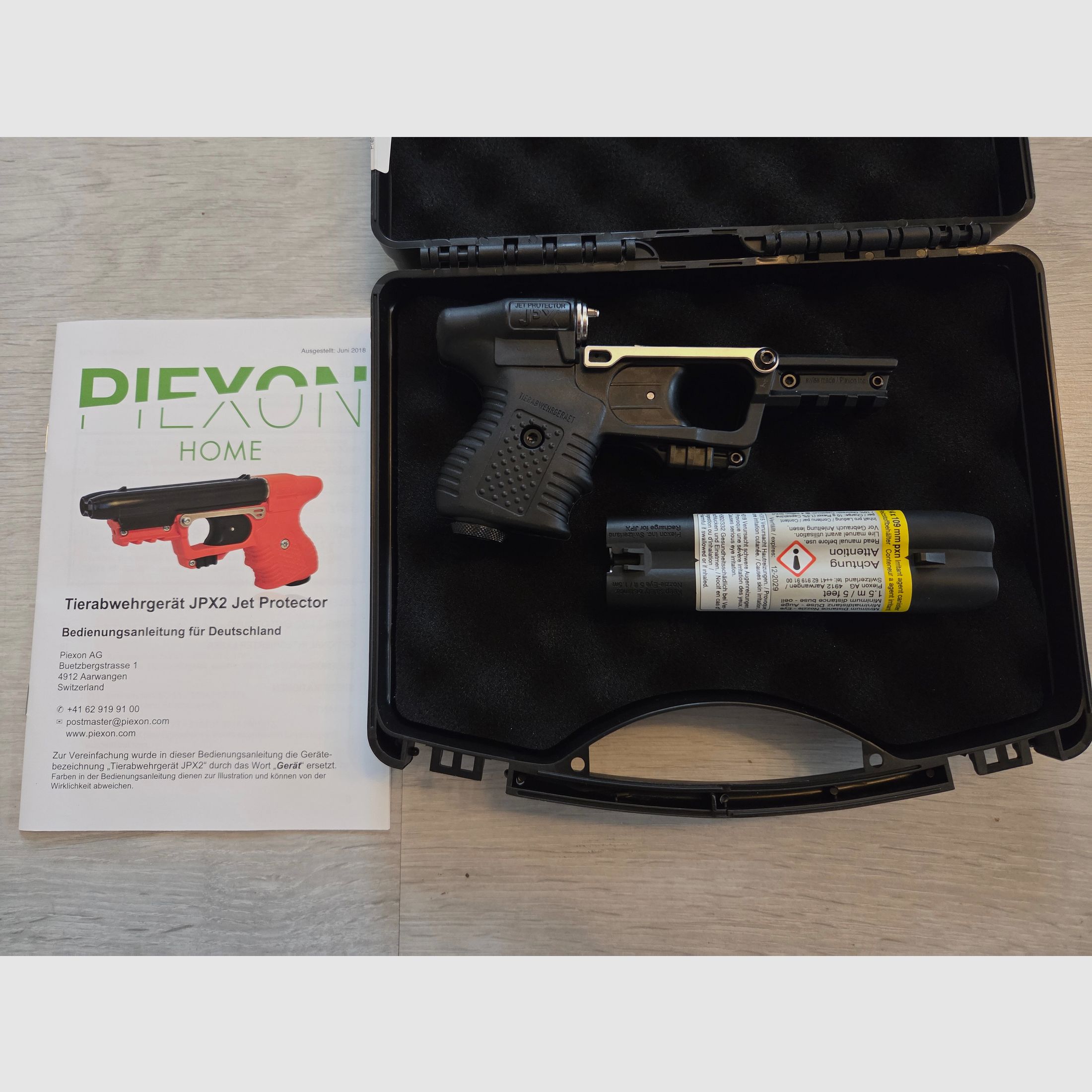 Piexon JPX Jet Protector Gen1 met 2-schots magazijn / pepperspray-pistool dierenafschrikmiddel