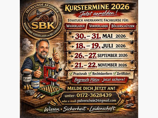 Wiederlader, Vorderlader, Böller, Pulverschein