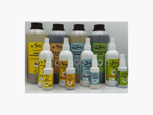 Sucettes liquides pour gibier et spray d'appât différentes variantes