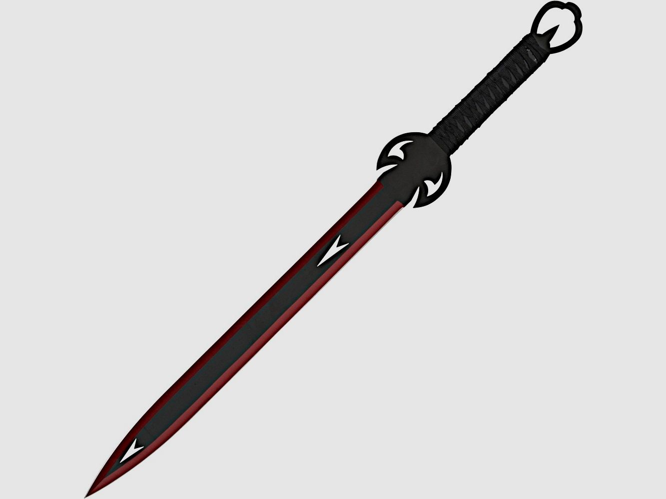 Miecz na plecy czerwony w komplecie z nylonową pochewką