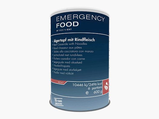 TREK'N EAT EMERGENCY FOOD Jägertopf mit Rindfleisch und Nudeln - 600 g