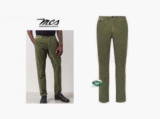 MCS Chino-Hose aus Baumwollvelours mit Slub-Effekt