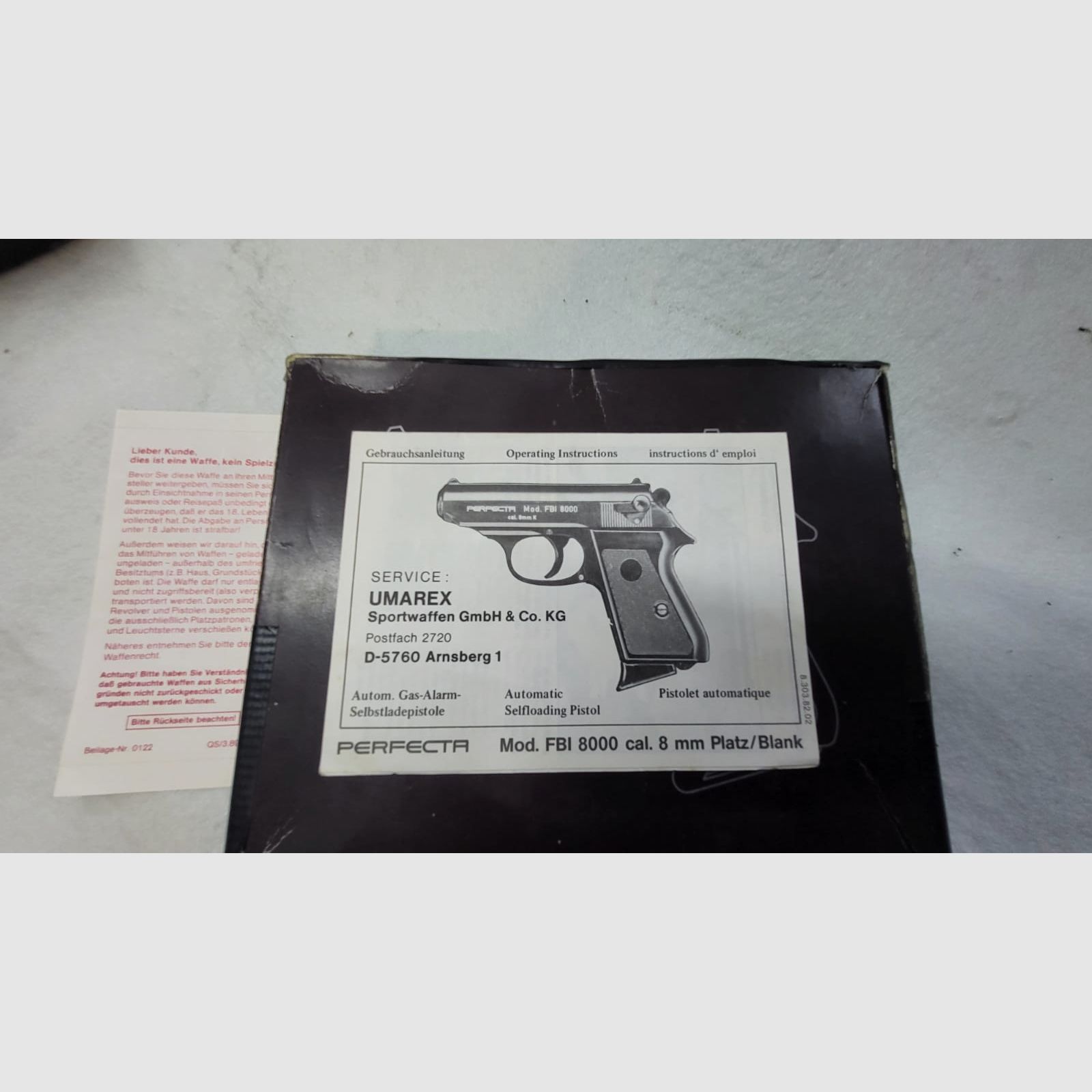   Schreckschusspistole Perfecta Mod.FBI  8000 cal. 8mm Platz 