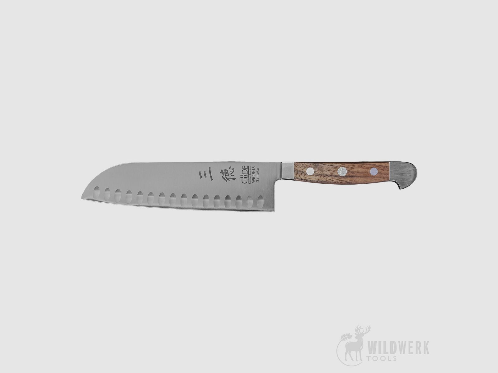 Güde Santoku Alpha Walnut with Hollow Edges