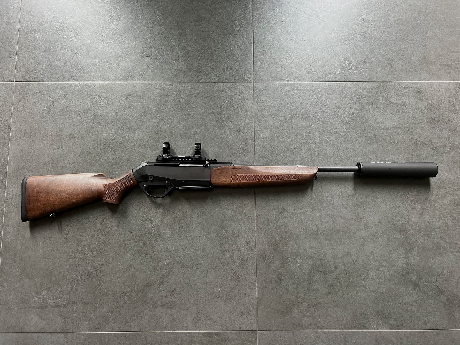 Selbstladebüchse Merkel SR1 Kal. 8x57 IS mit Schalldämpfer und Montage
