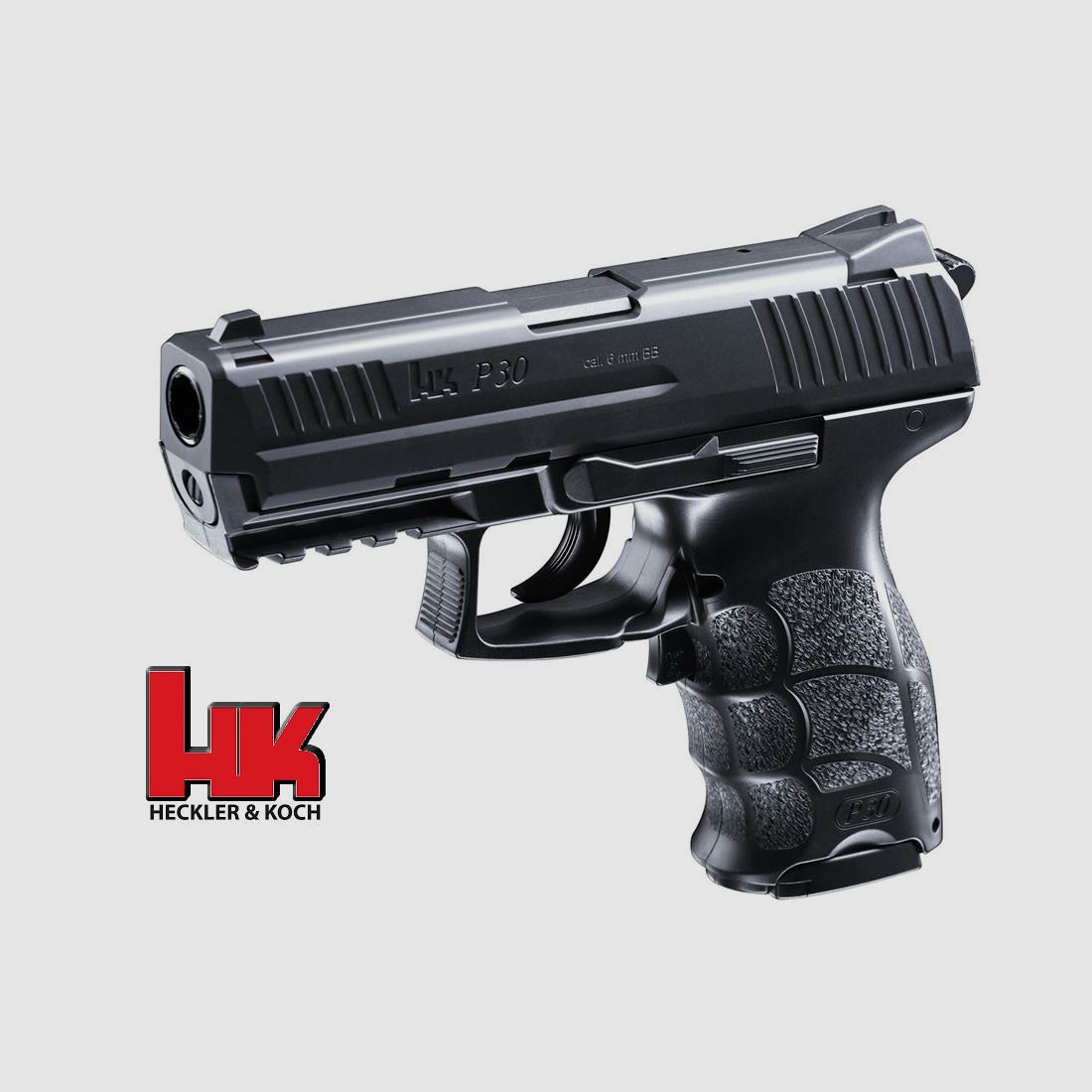 Heckler & Koch AEG Softair-Pistole P30, cal. 6 mm BB, schwarz, full auto, Blowback (FREI)