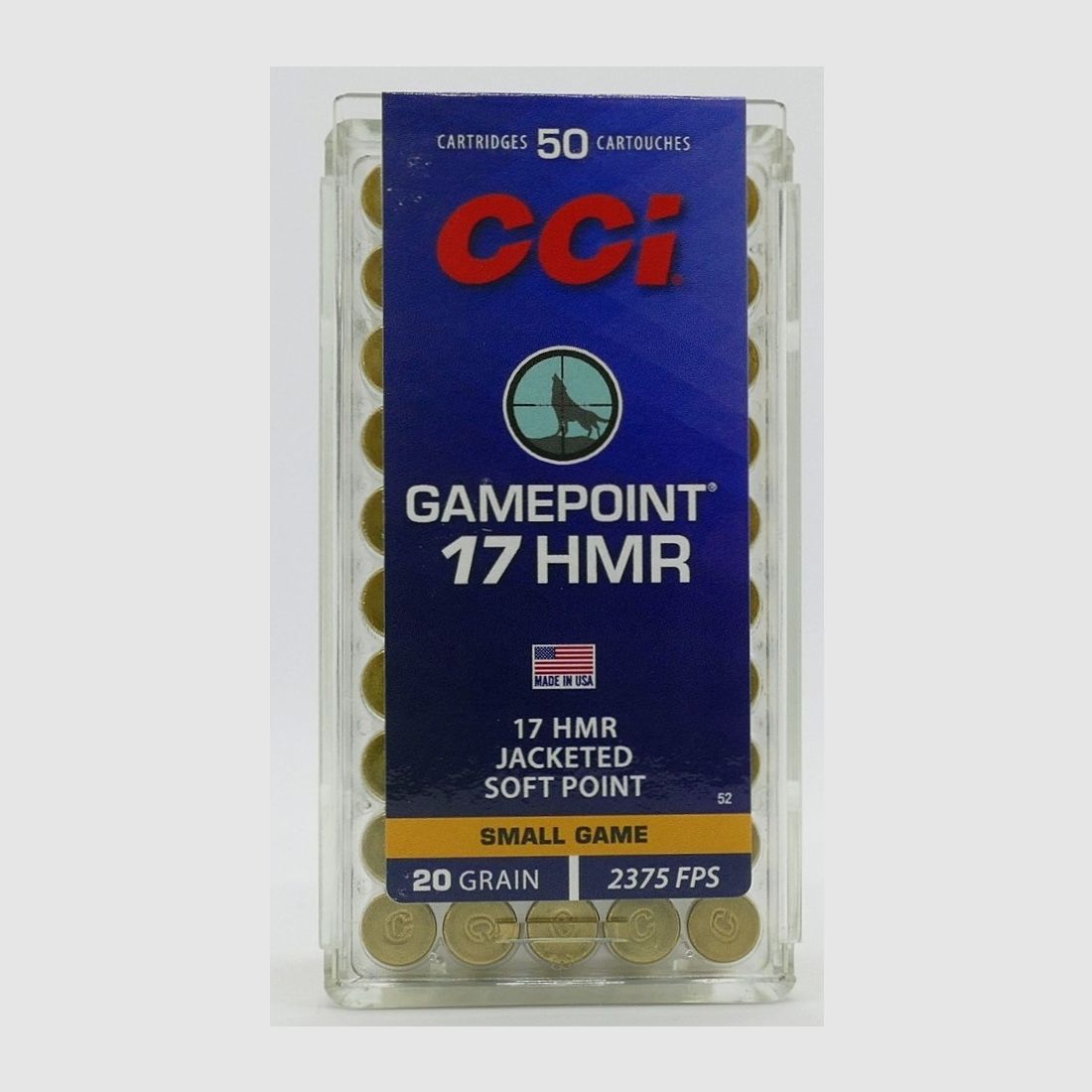 CCI .17 HMR TNT Green 1,1g/16gr Nabojów do karabinów bez ołowiu