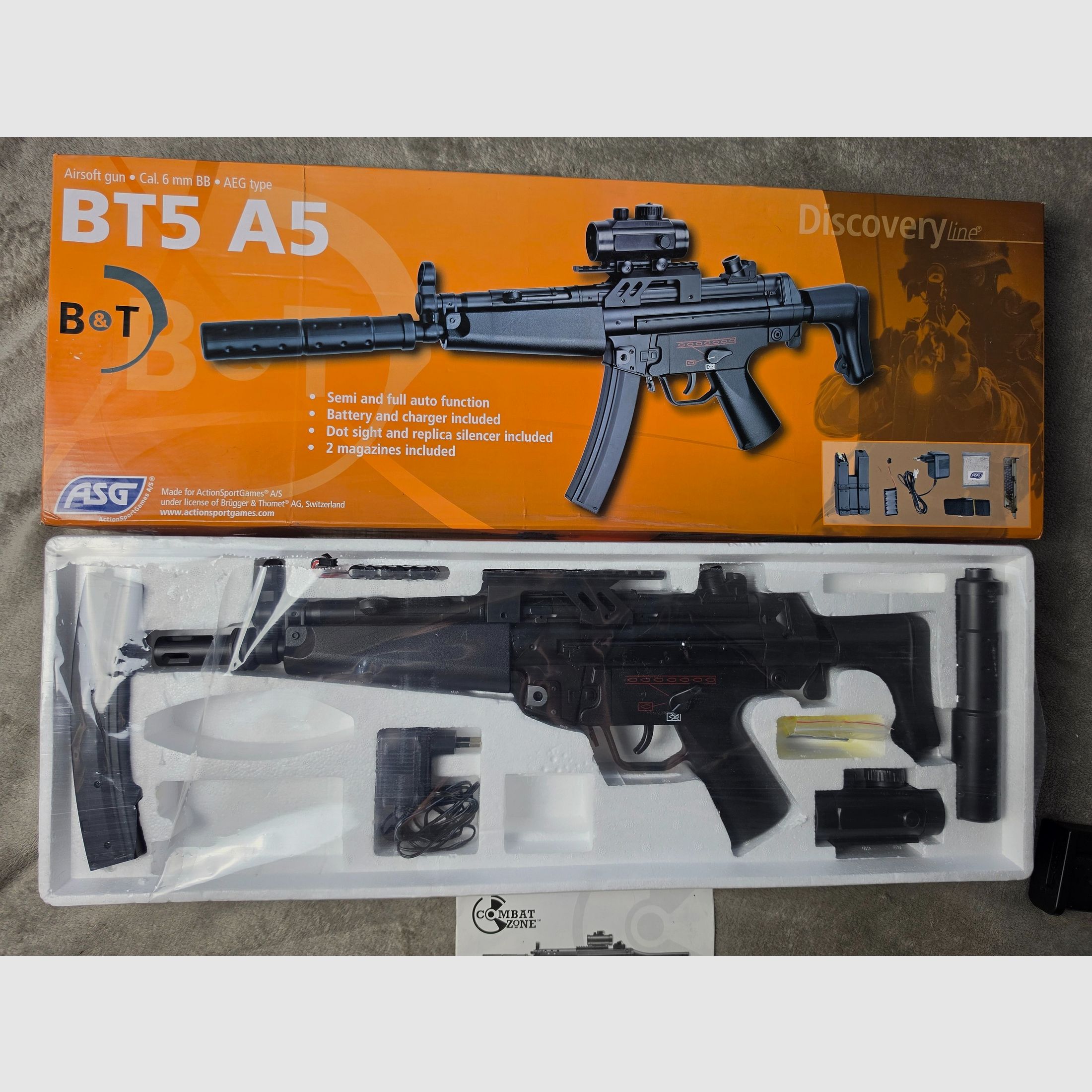 ASG B&T BT5 A5 Airsoft AEG Softair (Cal. 6mm BB) en set completo con accesorios OVP, imagen 2 de 10