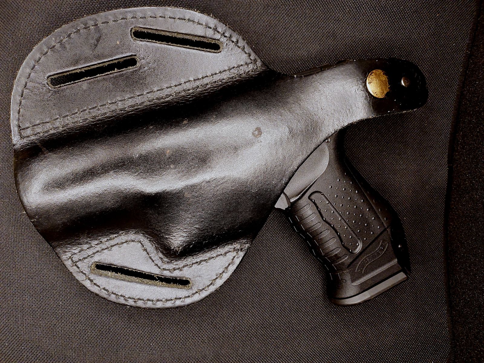 Pistolet à blanc Walther P99 9mm P.A.K. bronzé (PTB 637) P 99 avec étui en cuir