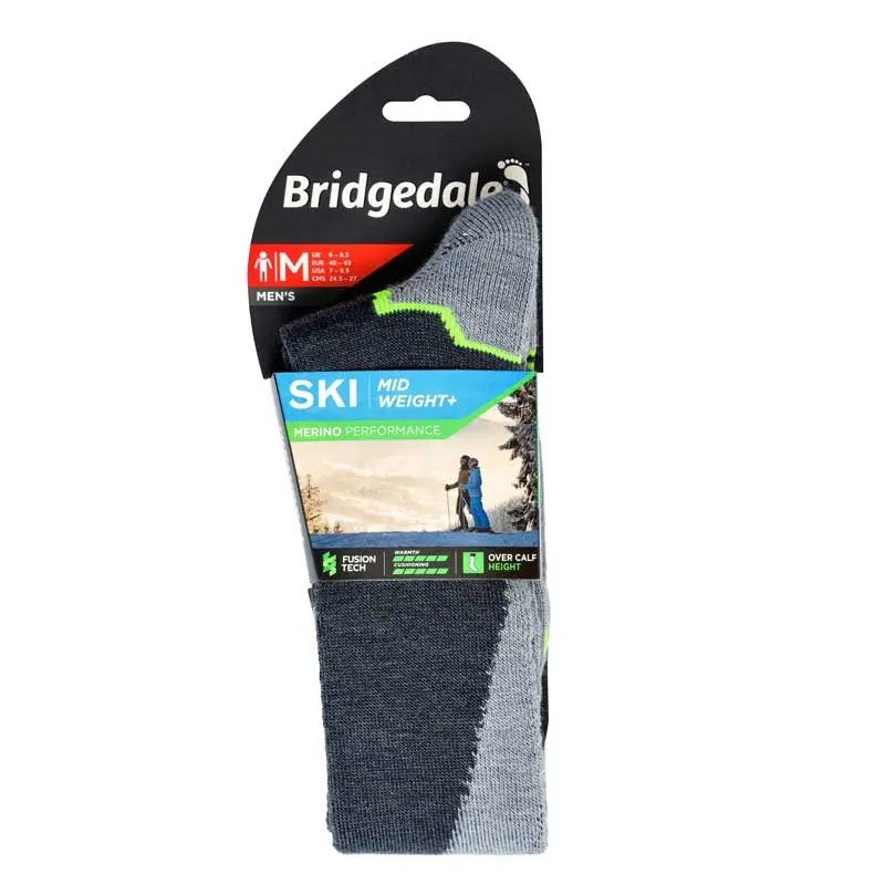 Men’s ski socks Bridgedale SKI MidWeight+ Endurance gunmet/stone, image 2 of 5