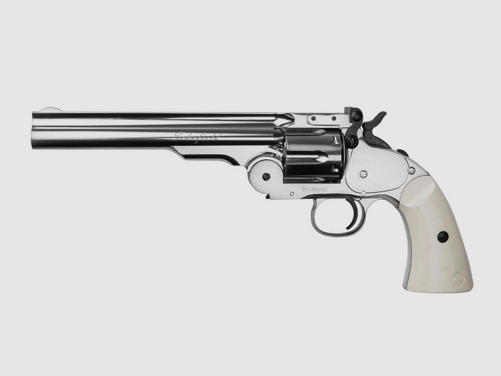 Schofield CO2 Revolver 6 Zoll NBB Silber & Ivory Kaliber 4,5mm BB