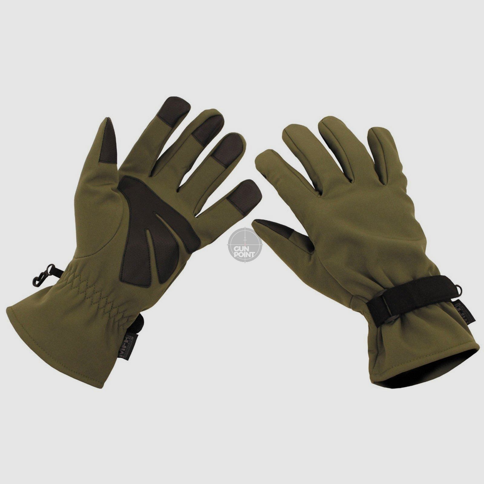 Guantes de dedo, Soft Shell, oliva - Talla: XXL