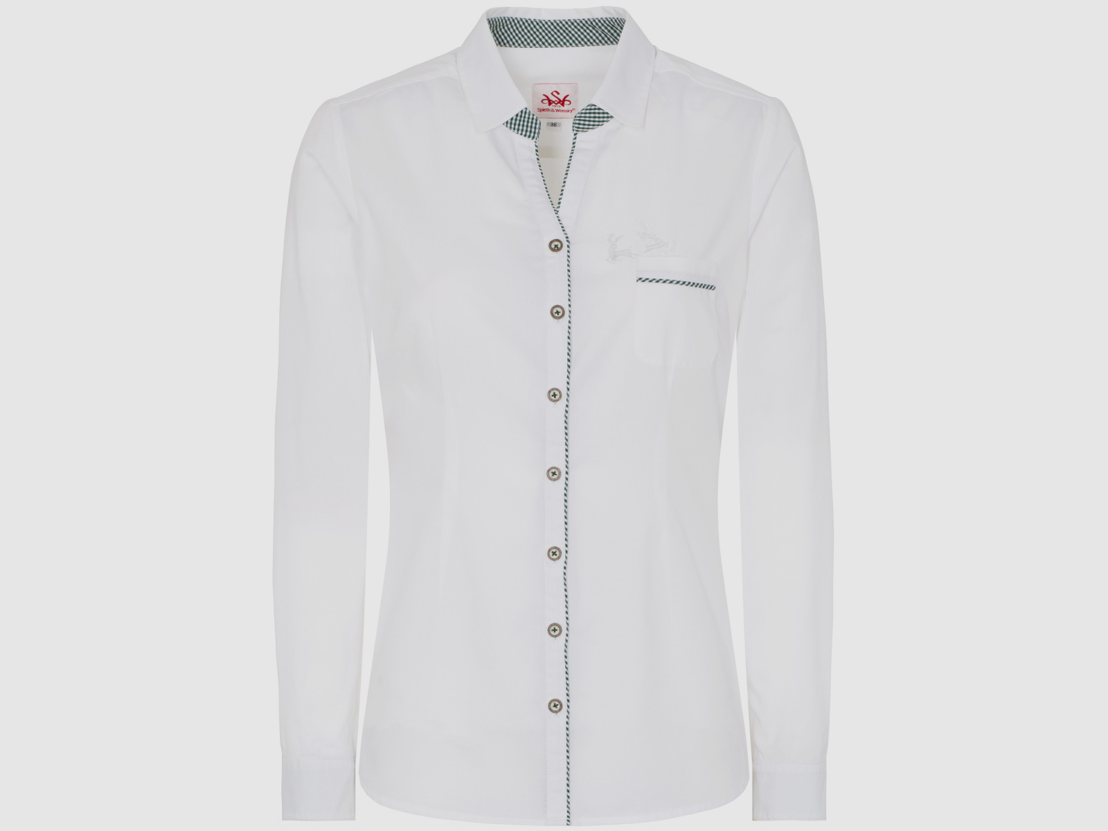 SPIETH & WENSKY Polenta Bluse weiß/grün