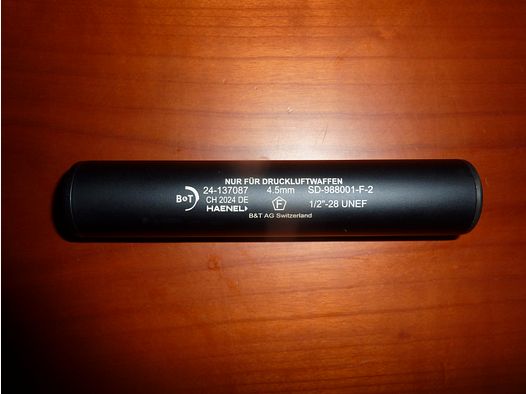 B&T Schalldämpfer für Luftgewehre  1/2"-28 UNEF Kal.: 4,5/5,5 mm