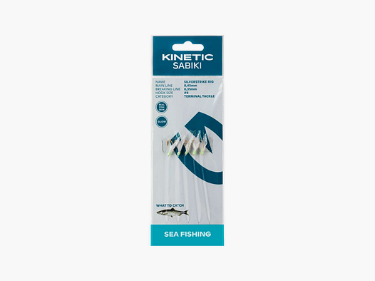 Kinetic Sabiki Silverstrike #8 Fishskin/Flash