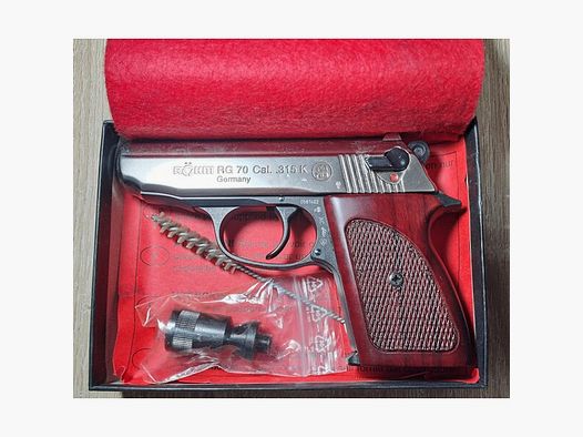 Orig. Röhm RG 70 "Ladystar" / .315 knall / PTB 753 Bicolor mit Holzgriffen!