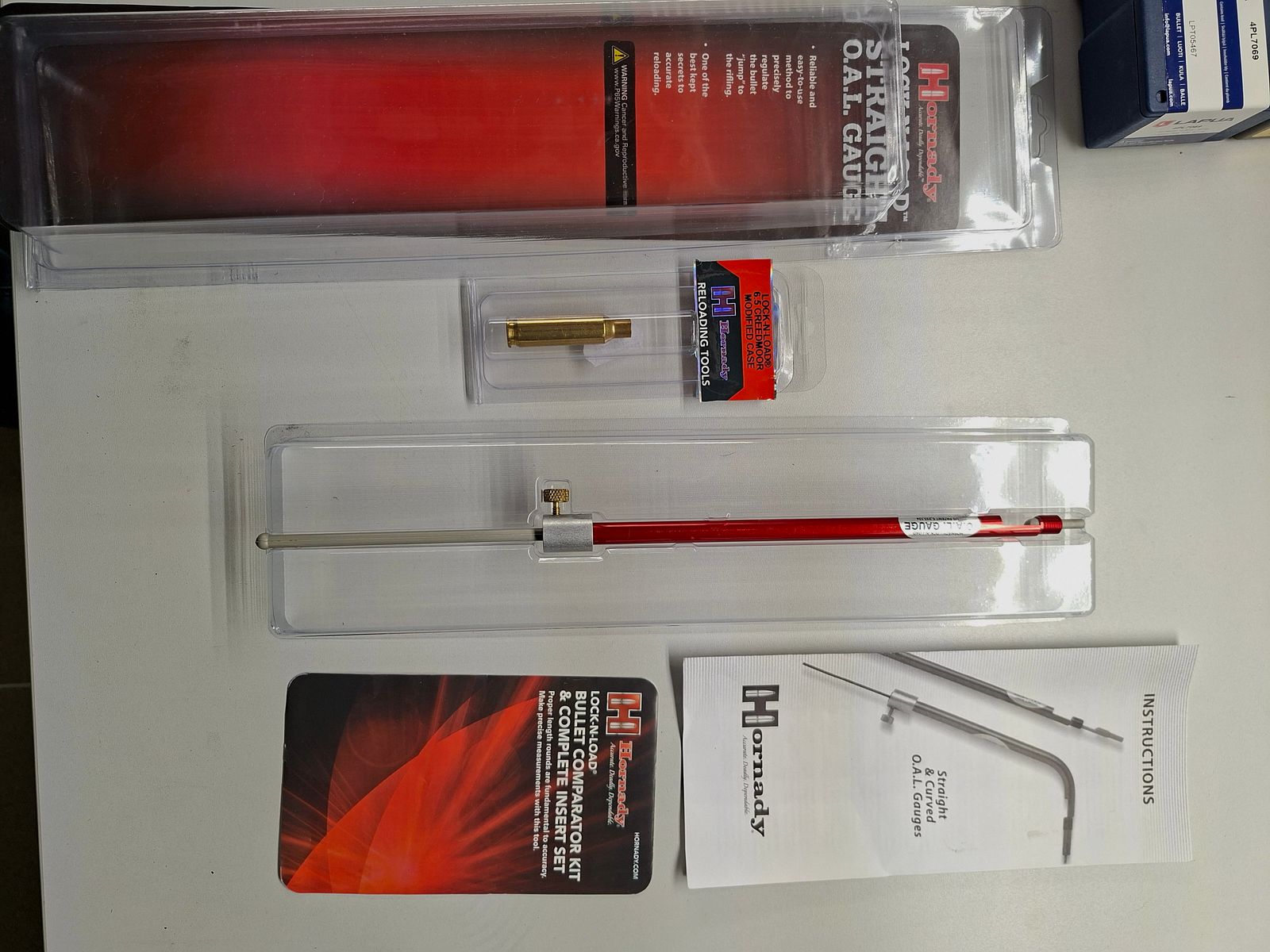 Longitud de patrones Hornady Lock-N-Load® O.A.L. Gauges - Modelo recto incluye casquillo de medición de 6.5 mm