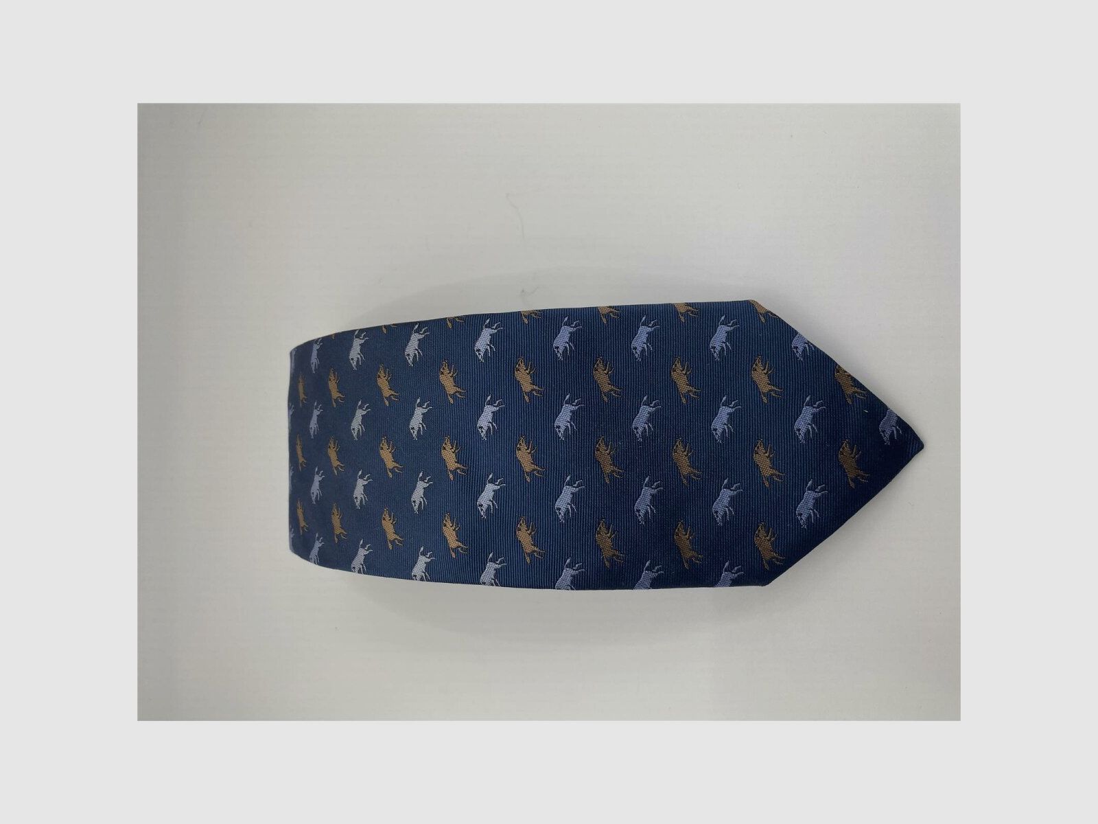 Robert Keyte Krawatte 100% Seide bau Motiv Silberne und braun Wildschweine