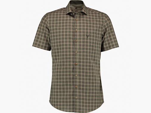 OS Trachten Heren Hemd Olijf/Rood | 41/42