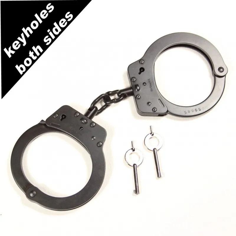 Menottes TCH Modèle 800 Standard avec Chaîne Noir Nickel – 20 Positions de Verrouillage