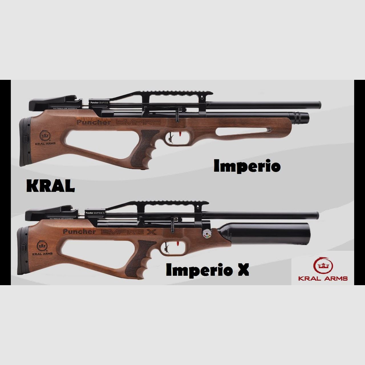 Kral Arms Empire X mit Walnussschaft Mehrschuss-PCP in 5,5 mm