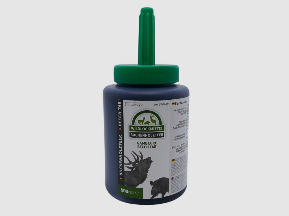 Eurohunt Buchenholzteer mit Pinsel 500ml Wildlockmittel
