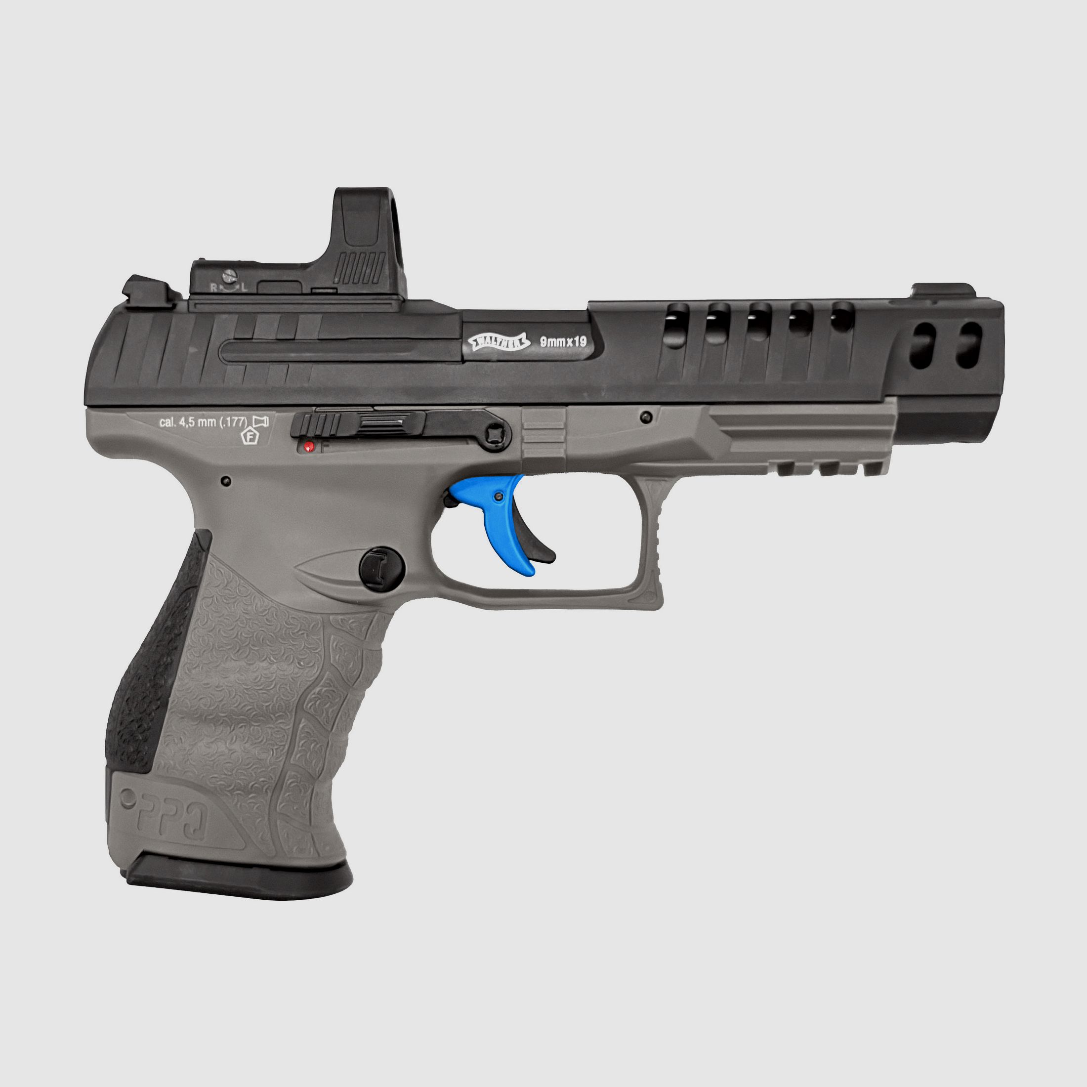 Walther PPQ M2 Q5 Match Combo CO2 pistola de aire 4,5mm diabolo blowback deslizamiento de metal negro/gris + RedDot - NUEVO