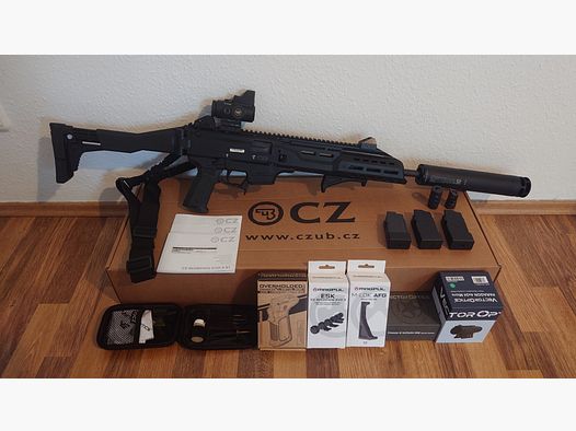 SLB CZ Scorpion EVO3 S1 Carbine (PCC), caliber 9x19 (9mm Luger), sportingly approved